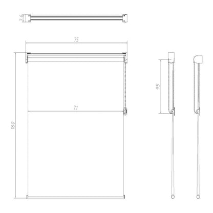 Dags- og nat rullegardin OPP 71,7 x 160 cm hvid