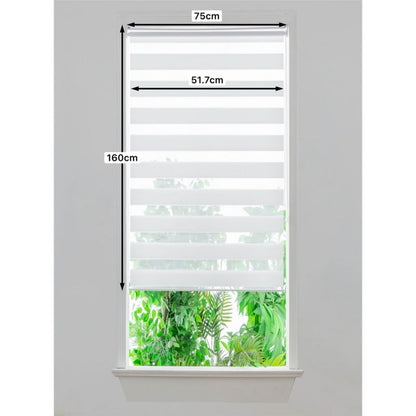 Dags- og nat rullegardin OPP 71,7 x 160 cm hvid
