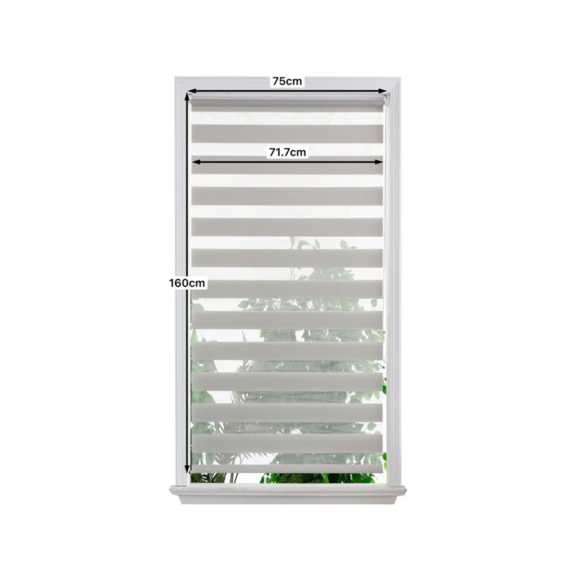 Dags- og nat rullegardin OPP 71,7 x 160 cm lys grå