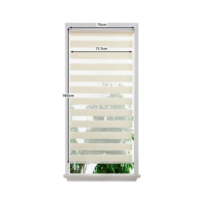 Dags- og nat rullegardin OPP 71,7 x 160 cm i cremefarve