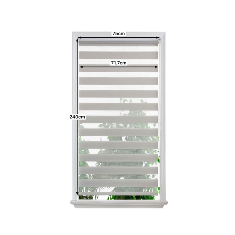 Dag- og nat-rullegardin OPP 71,7 x 240 cm lys grå