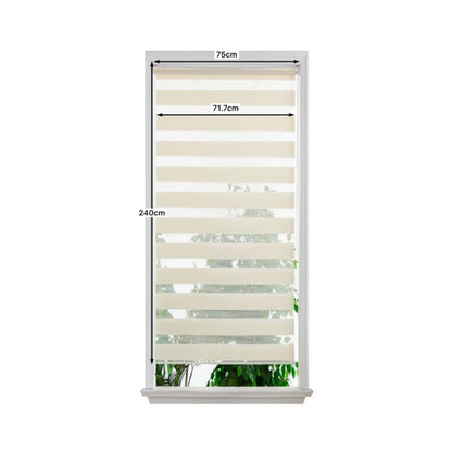 Dags- og nat rullegardin OPP 71,7 x 240 cm i creme