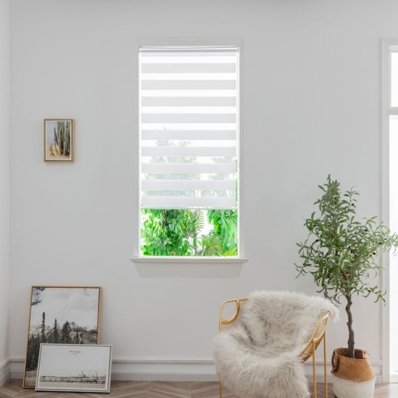 Dag- og nat rullegardin OPP 86,7 x 160 cm hvid