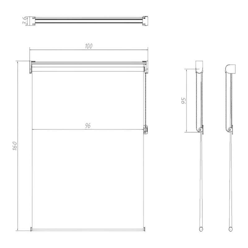 Dag- og nat-rullegardin OPP 96,7 x 160 cm hvid