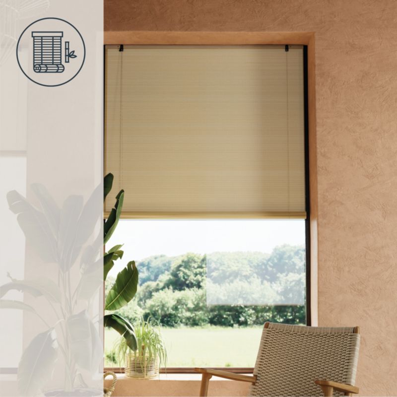 GoodHome Akapa bambus rullegardin 180 x 180 cm lys beige