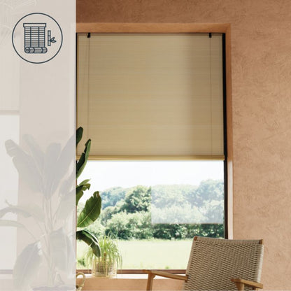 GoodHome Akapa bambus rullegardin 180 x 180 cm lys beige