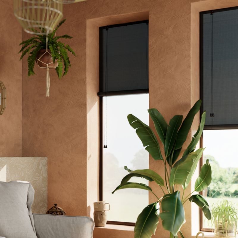 GoodHome Akapa bambus rullegardin 60 x 180 cm sort