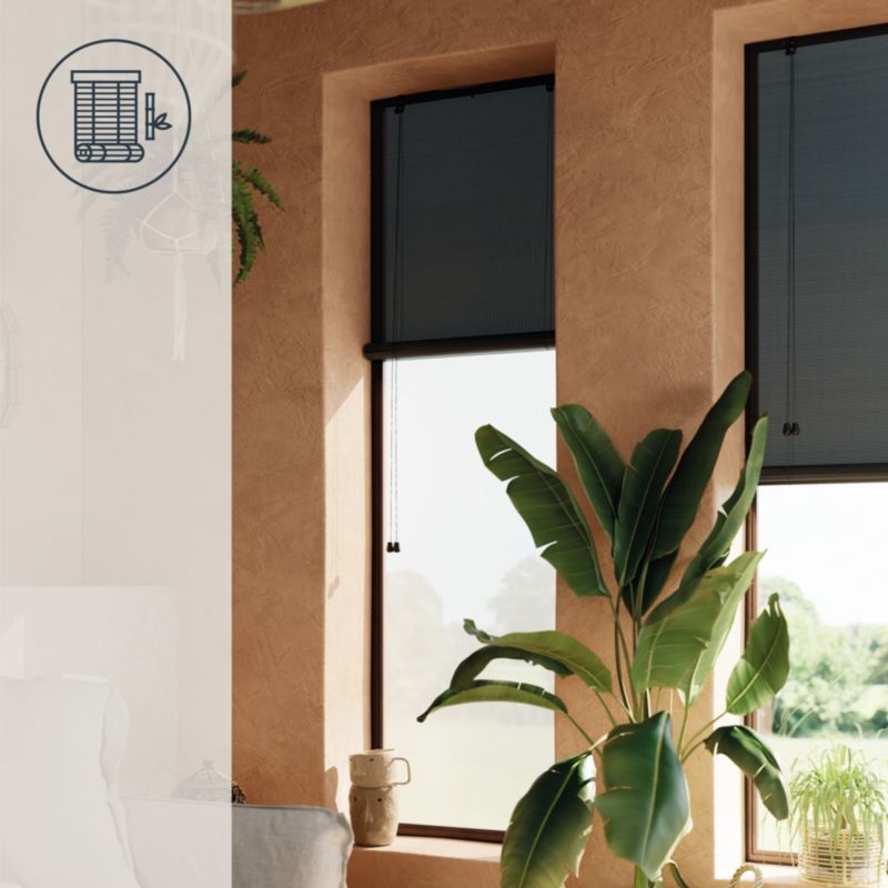 GoodHome Akapa bambus rullegardin 60 x 180 cm sort