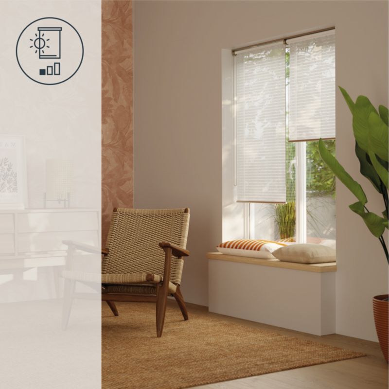 GoodHome Asthall rullegardin 52,3 x 160 cm hvide striber