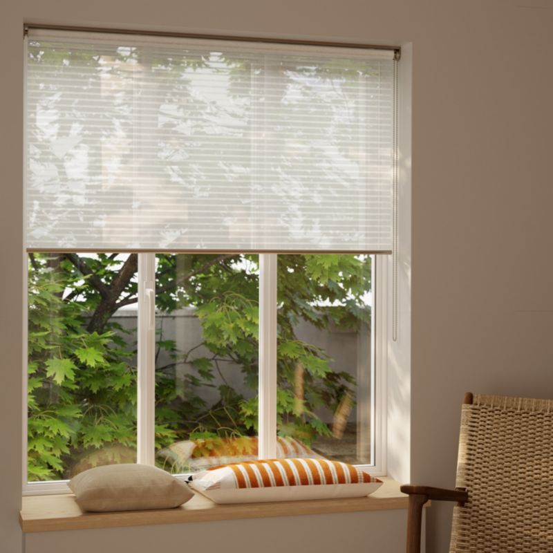 GoodHome Asthall stribet rullegardin 117,3 x 160 cm hvid