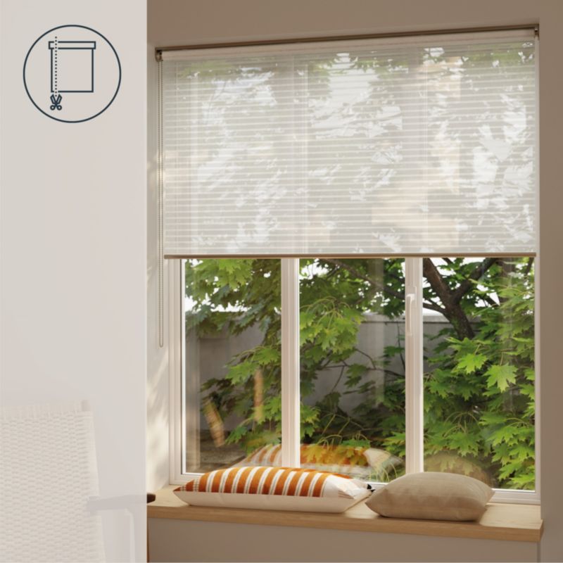 GoodHome Asthall stribet rullegardin 117,3 x 160 cm hvid
