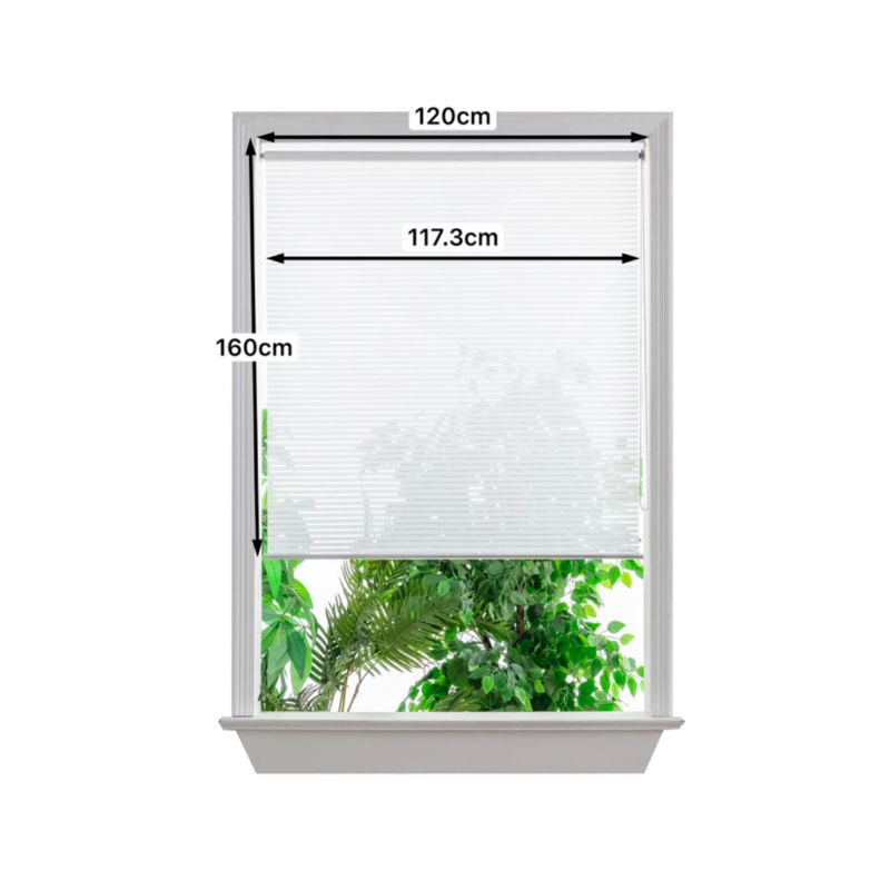 GoodHome Asthall stribet rullegardin 117,3 x 160 cm hvid