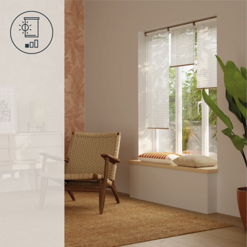 GoodHome Asthall stribet rullegardin 37,3 x 160 cm hvid