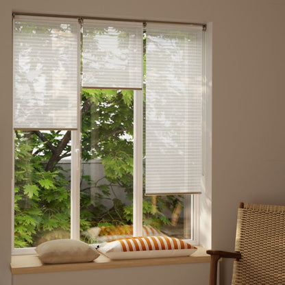 GoodHome Asthall rullegardin med striber 42,3 x 160 cm hvid