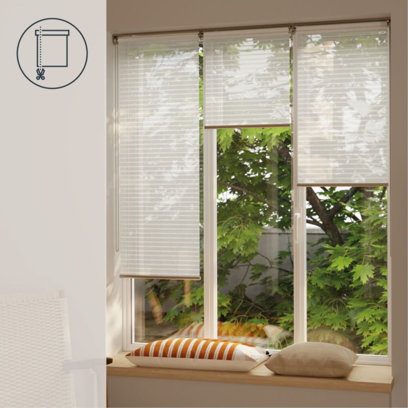 GoodHome Asthall rullegardin med striber 42,3 x 160 cm hvid
