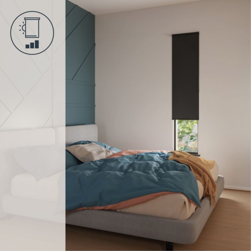 GoodHome Boreas rullegardin 37 x 160 cm sort