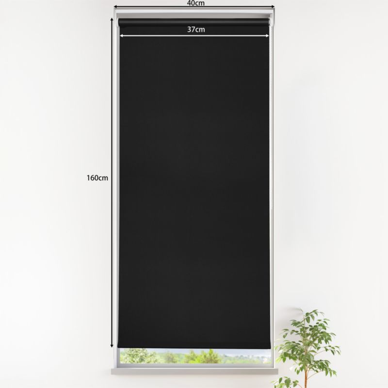 GoodHome Boreas rullegardin 37 x 160 cm sort