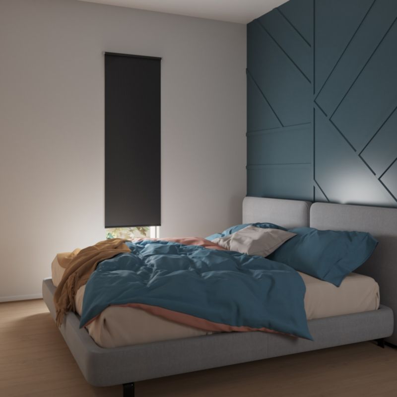 GoodHome Boreas mørklægningsrulle 52 x 160 cm sort