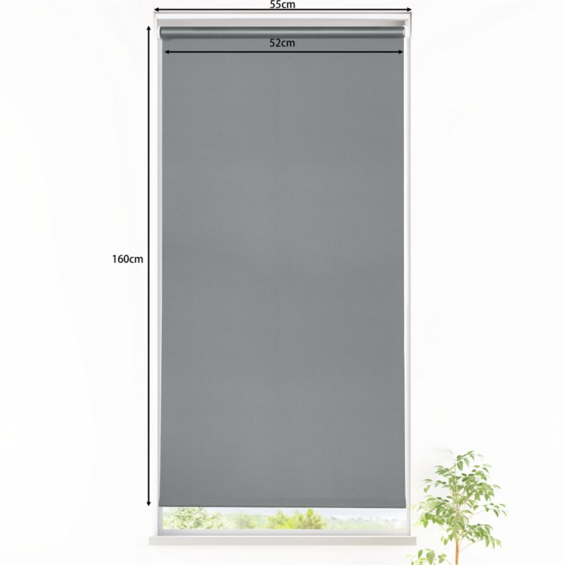 GoodHome Boreas mørklægningsrullegardin 52 x 160 cm grå