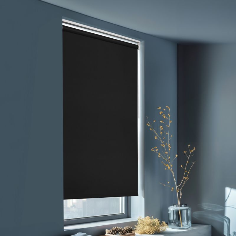 GoodHome Boreas mørklægningsrullegardin 57 x 160 cm sort
