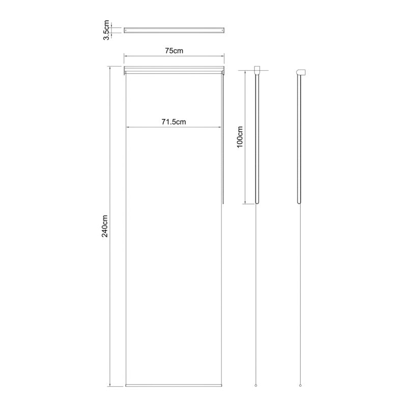GoodHome Boreas rullegardin 72 x 240 cm hvid
