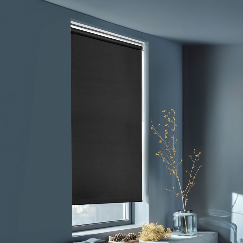 GoodHome Boreas mørklægningsrullegardin 72 x 240 cm sort