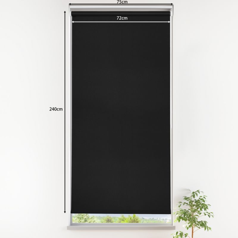 GoodHome Boreas mørklægningsrullegardin 72 x 240 cm sort