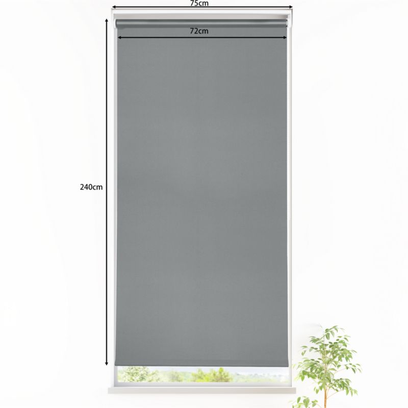 GoodHome Boreas mørklægningsrullegardin 72 x 240 cm grå