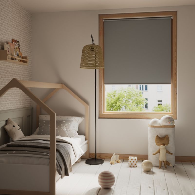 GoodHome Boreas mørklægningsrullegardin 97 x 160 cm grå