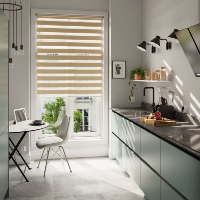 GoodHome Brize rullegardin 137,3 x 160 cm i lys beige
