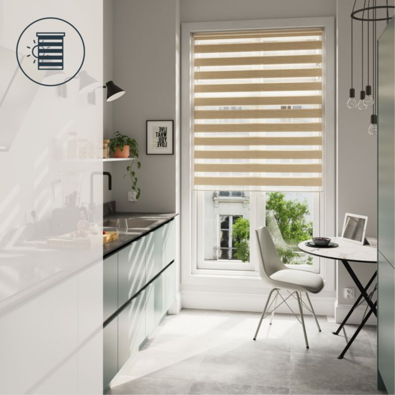 GoodHome Brize rullegardin 137,3 x 160 cm i lys beige