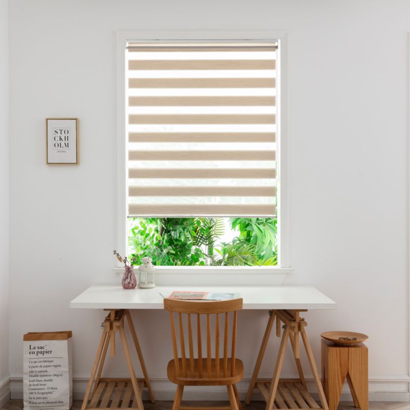 GoodHome Brize rullegardin 137,3 x 160 cm i lys beige