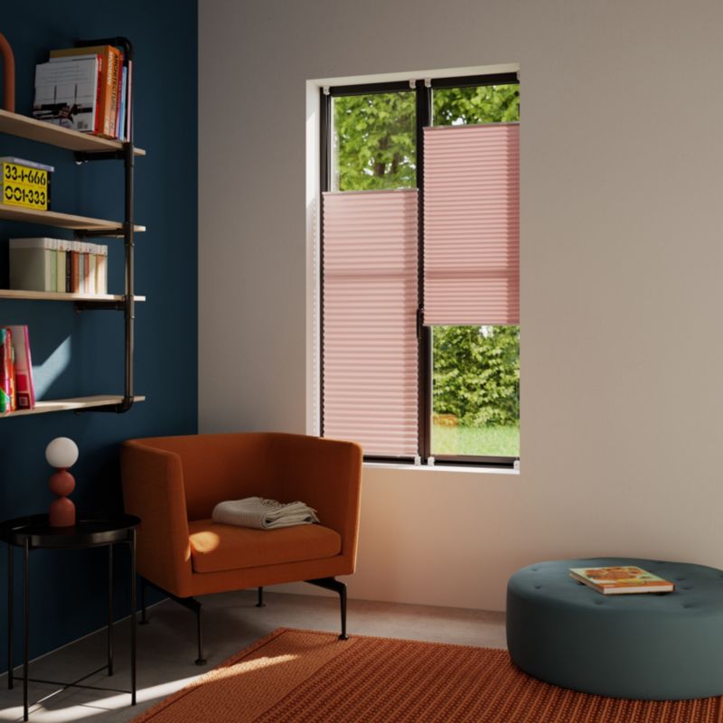 GoodHome Caprera plissegardin 42 x 150 cm i ferskenfarve