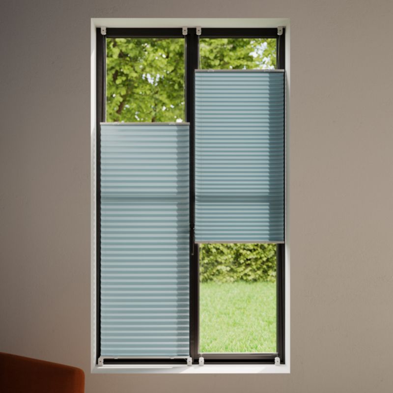GoodHome Caprera plissé-gardin 57 x 150 cm blå