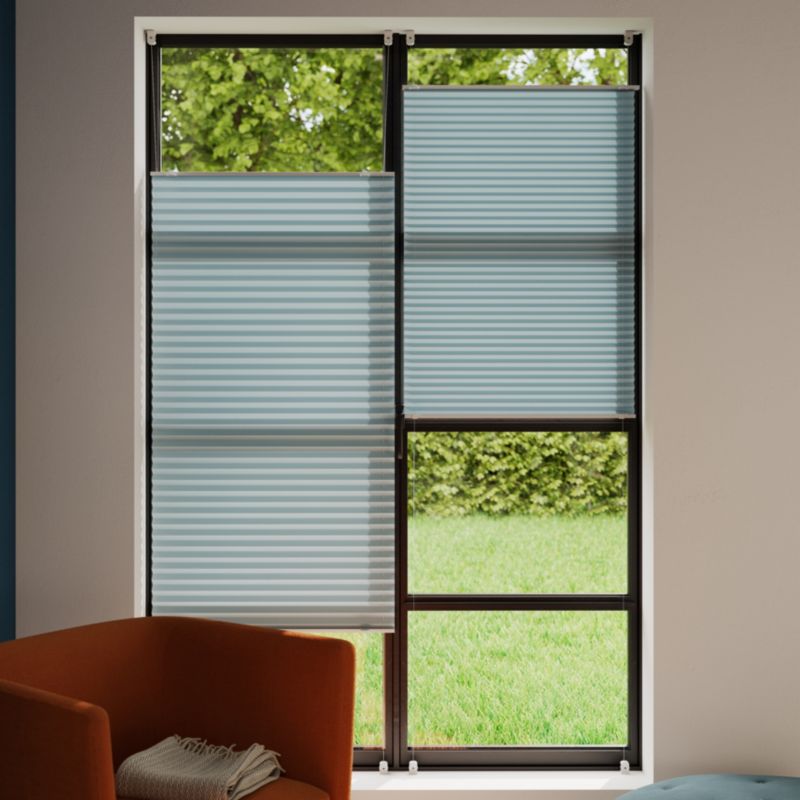 GoodHome Caprera plisségardin 68 x 210 cm blå
