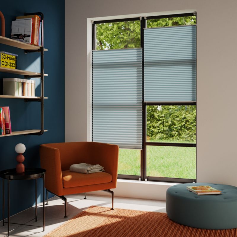 GoodHome Caprera plisségardin 68 x 210 cm blå