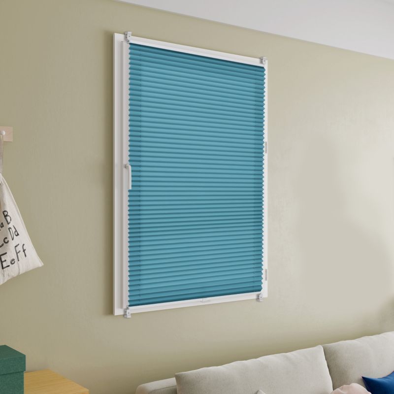 GoodHome Caprera plisségardin 68 x 210 cm blå