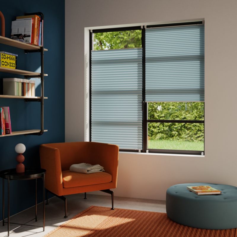 GoodHome Caprera plisségardin 73 x 150 cm blå