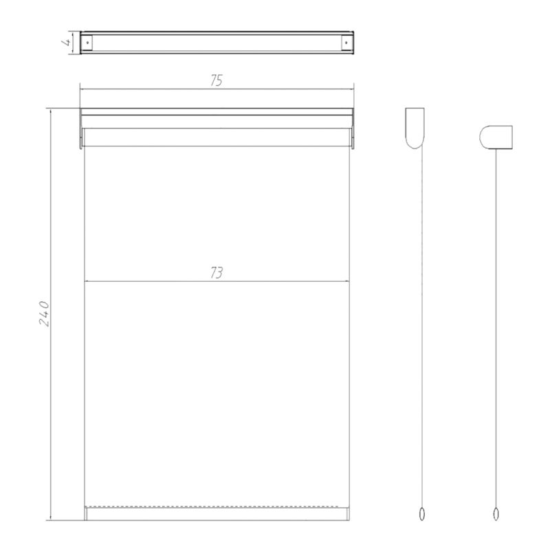 GoodHome Eccles rullegardin 73 x 240 cm sort