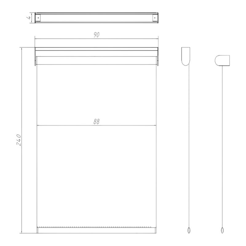 GoodHome Eccles rullegardin 88 x 240 cm sort