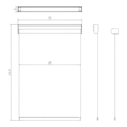 GoodHome Eccles rullegardin 88 x 240 cm sort
