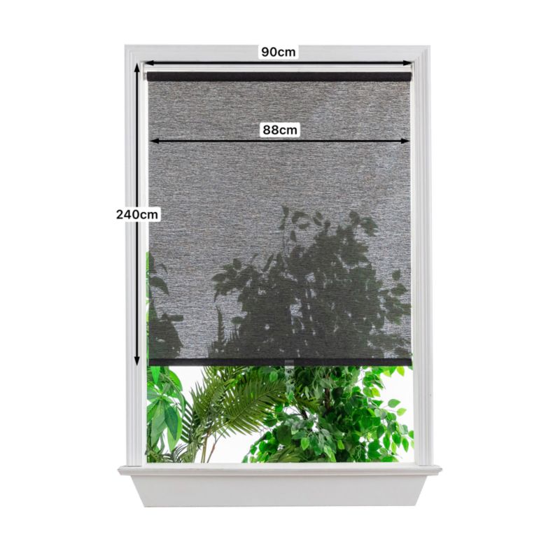 GoodHome Eccles rullegardin 88 x 240 cm sort