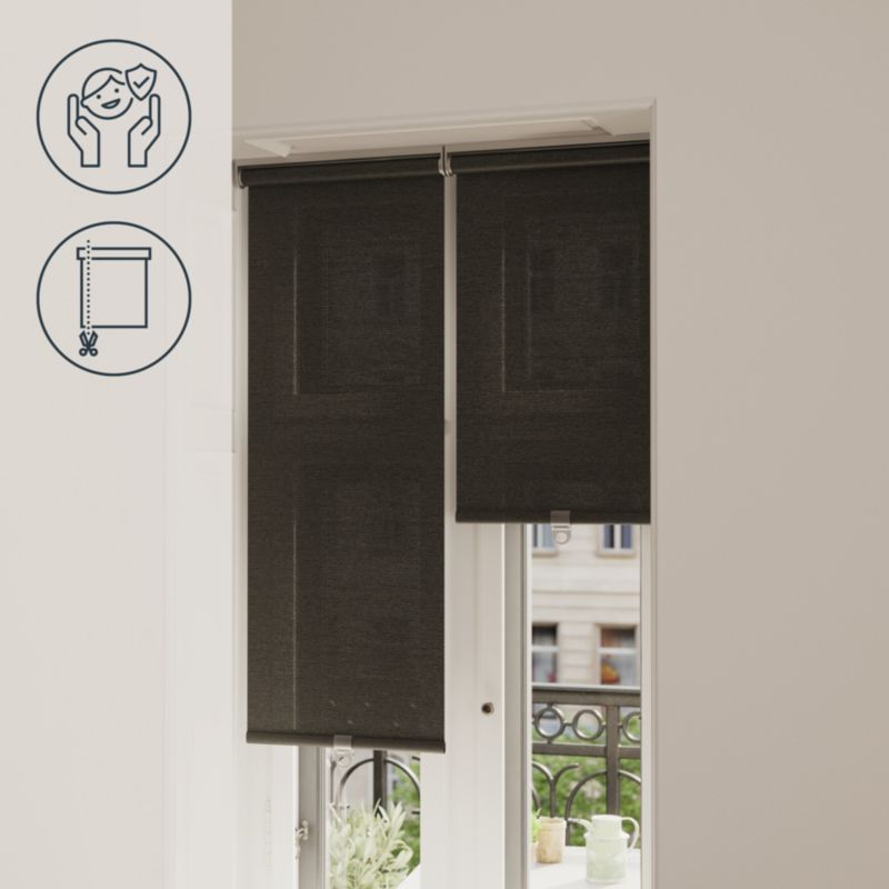 GoodHome Eccles TEK rullegardin 38 x 160 cm sort