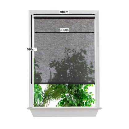 GoodHome Eccles TEK rullegardin 88 x 160 cm sort