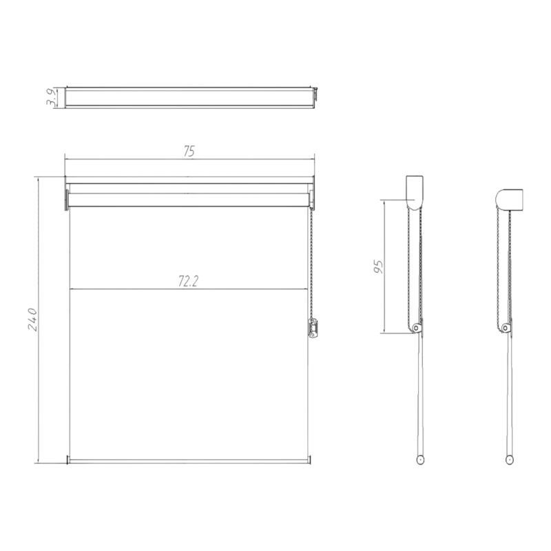GoodHome Flasor rullegardin 72,3 x 240 cm hvid