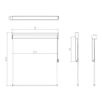 GoodHome Flasor rullegardin 72,3 x 240 cm hvid