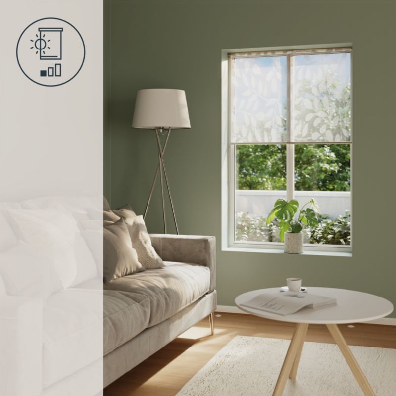 GoodHome Flasor rullegardin BLOMSTER 117,3 x 160 cm hvid