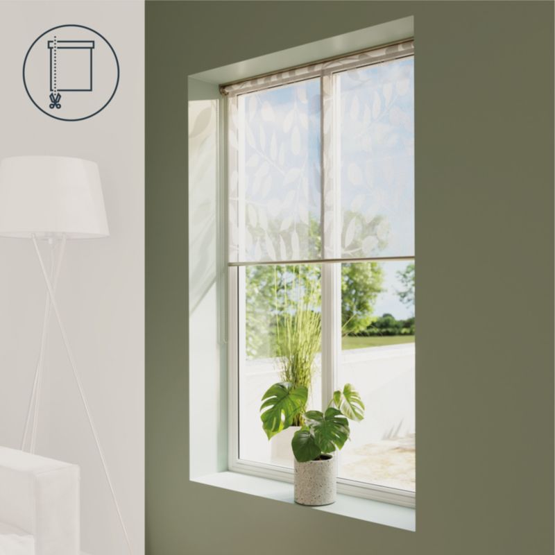 GoodHome Flasor rullegardin BLOMSTER 117,3 x 160 cm hvid