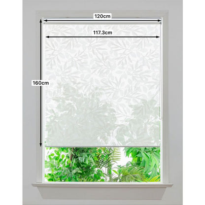 GoodHome Flasor rullegardin BLOMSTER 117,3 x 160 cm hvid