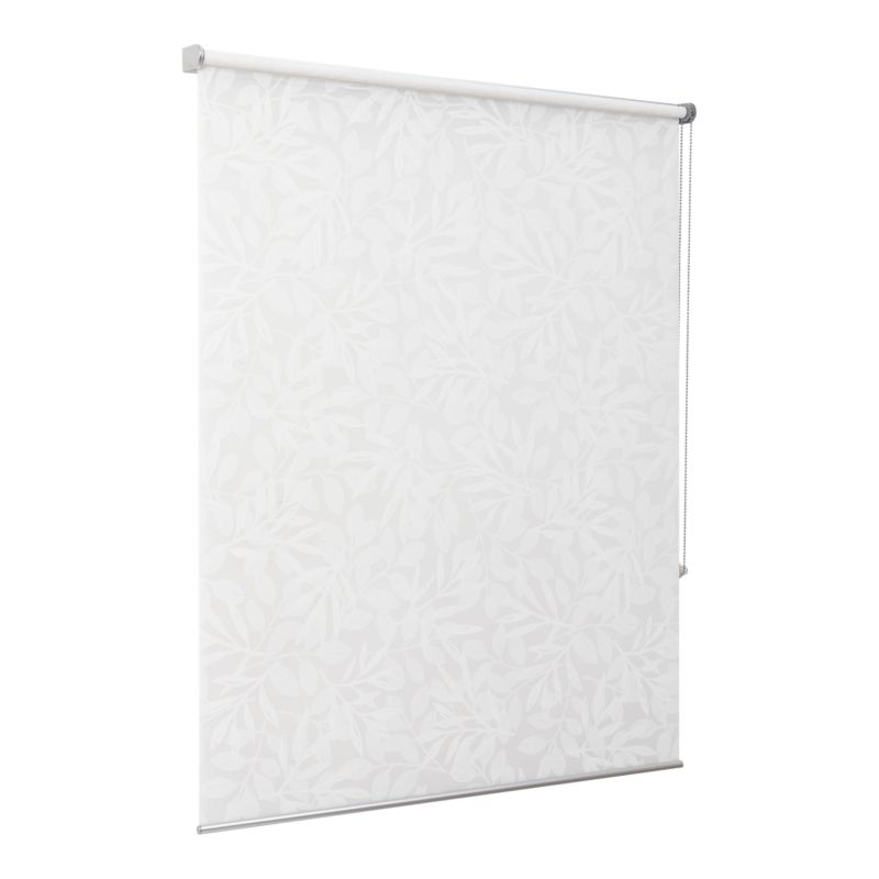 GoodHome Flasor rullegardin BLOMSTER 117,3 x 160 cm hvid
